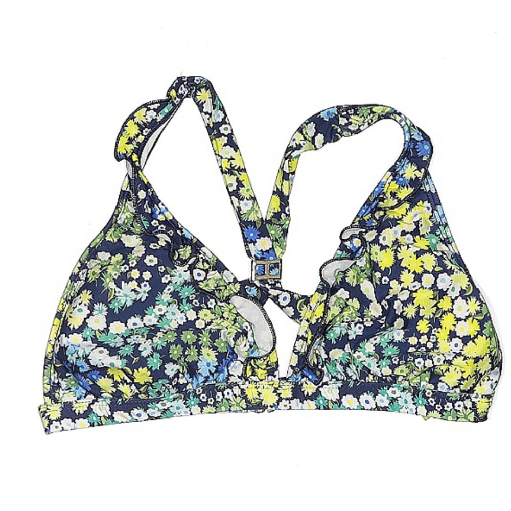 GIANNI BINI Bikini Top Floral Large Blue Green Swim